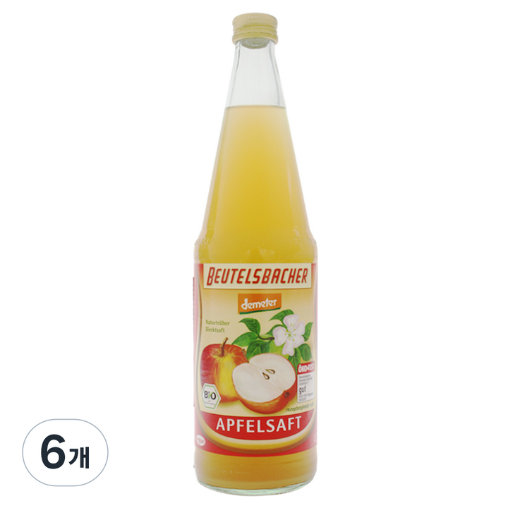 베텔스바허 유기농 사과 주스, 700ml, 6개