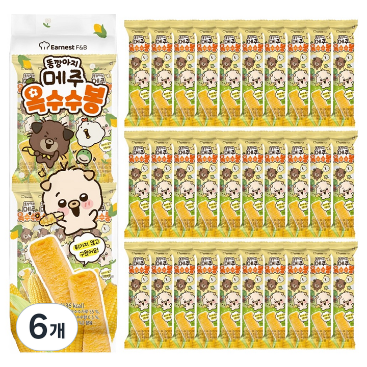 어니스트에프엔비 똥깡아지 메주 옥수수봉 30p, 120g, 6개