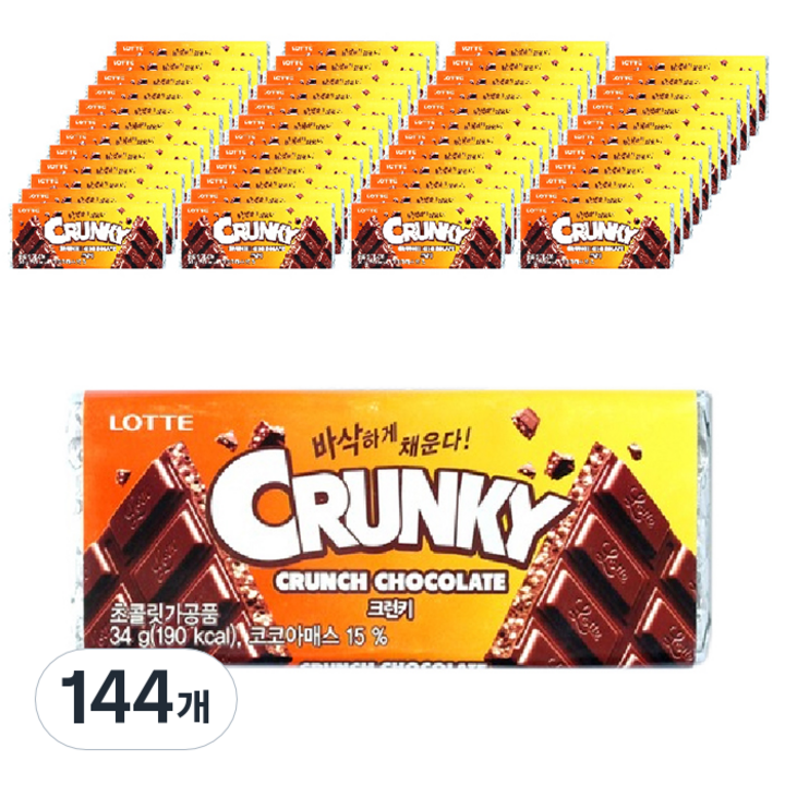 롯데웰푸드 크런키, 34g, 144개