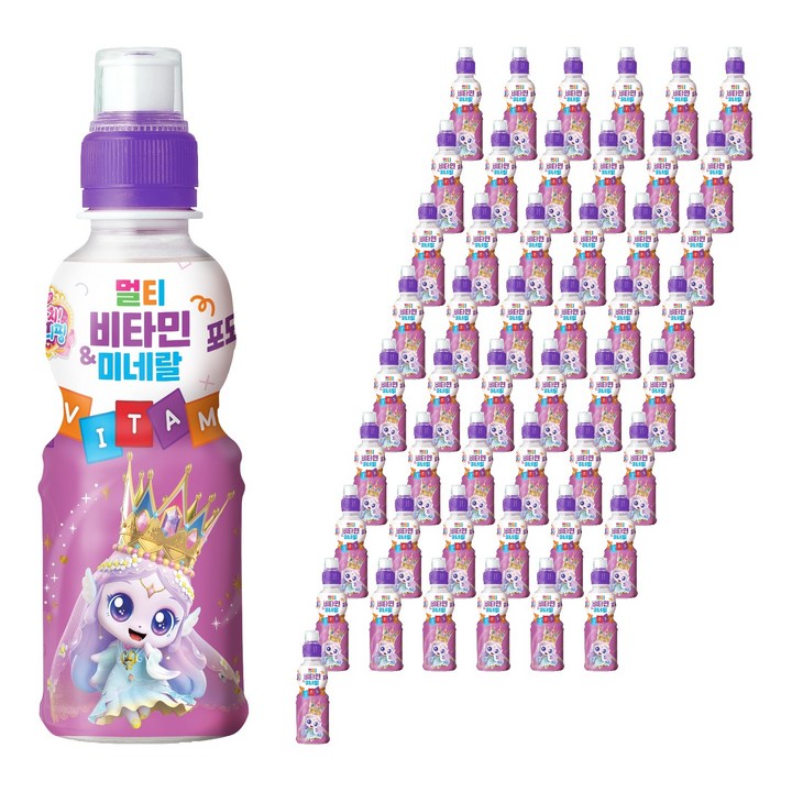 웅진 캐치티니핑 멀티비타민 미네랄 음료 포도맛, 200ml, 72개