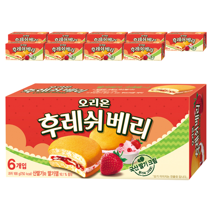 오리온 후레쉬베리 딸기 6개입, 168g, 10개