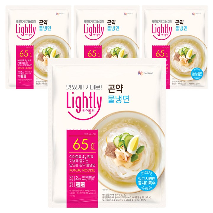 라이틀리 곤약 물냉면 2인분, 880g, 4개