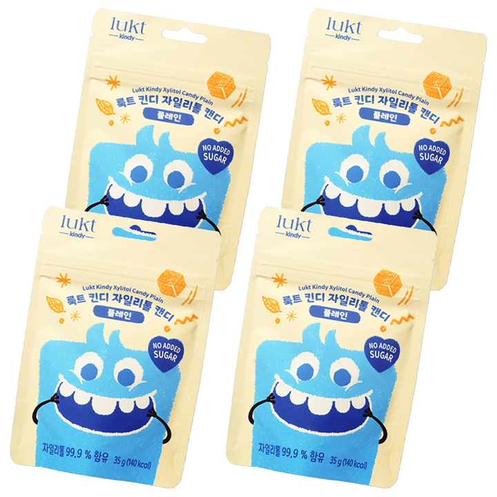 룩트 킨디 자일리톨 캔디 플레인, 35g, 4개