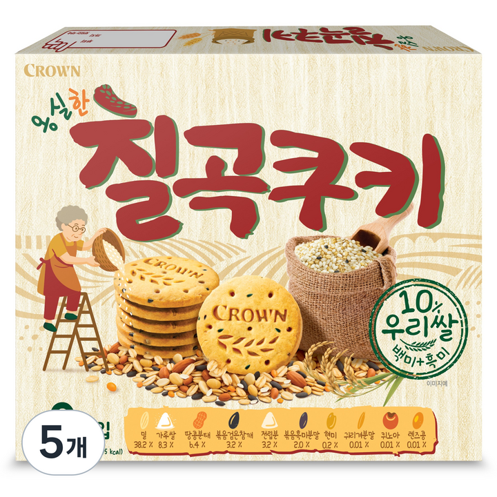 크라운 옹실한 칠곡쿠키, 216g, 5개