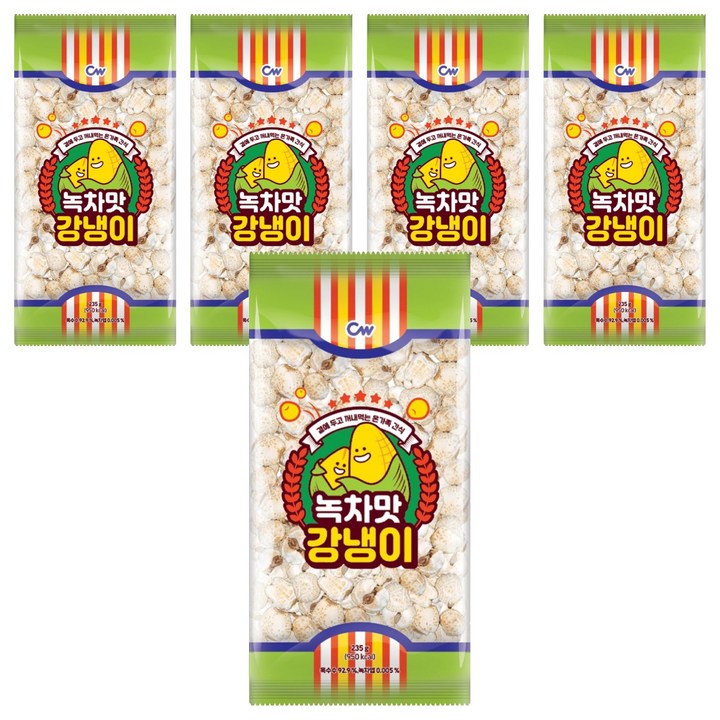 청우식품 녹차맛 강냉이, 5개, 235g