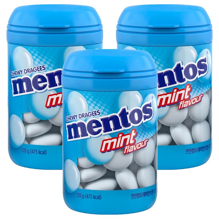 멘토스 민트맛 바틀, 120g, 3개