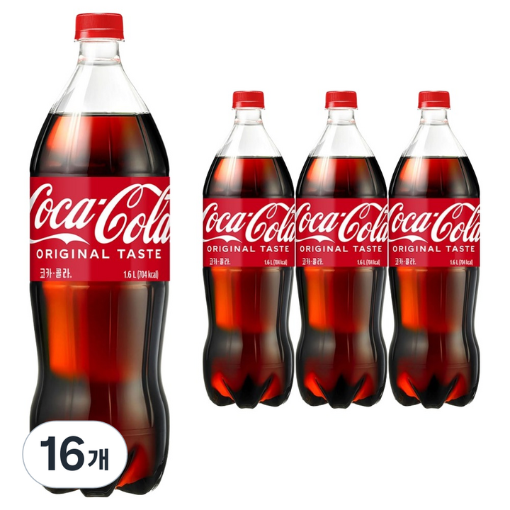 코카콜라 오리지널 탄산음료, 1.6L, 16개
