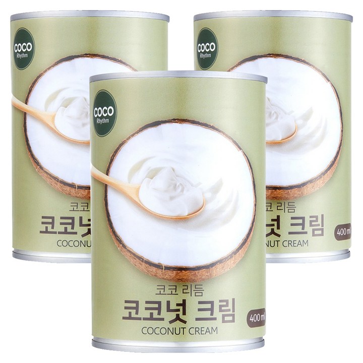 코코리듬 코코넛 크림, 3개, 400ml