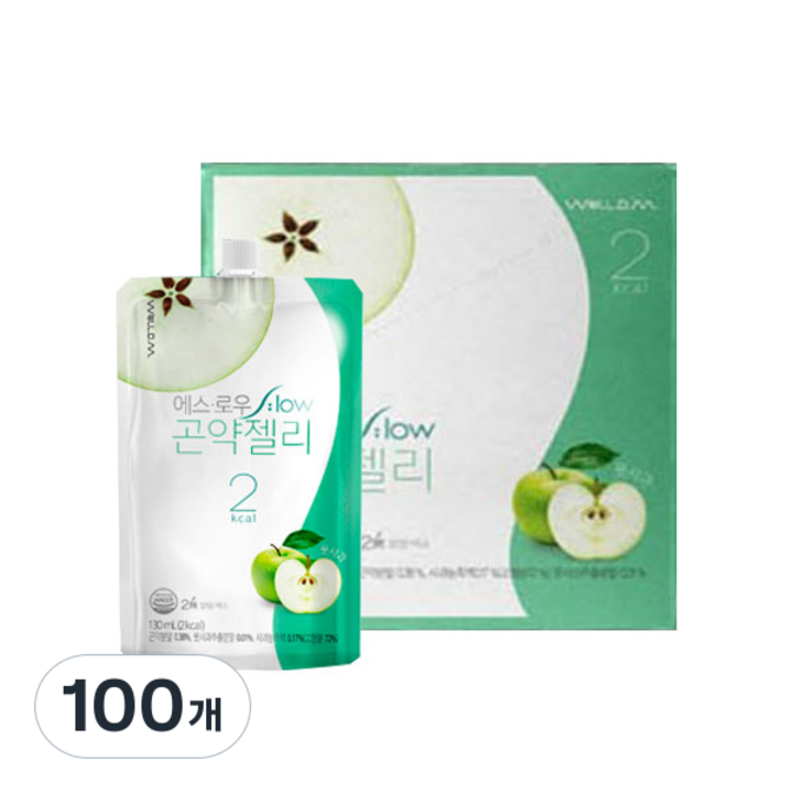 에스로우 곤약젤리 풋사과맛 10개입, 130ml, 100개