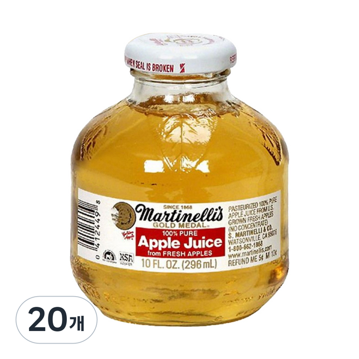 마르티넬리 골드메달 애플주스, 296ml, 20개