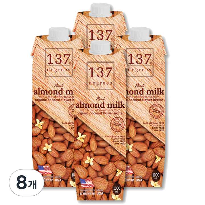 137디그리즈 아몬드 밀크, 1L, 8개
