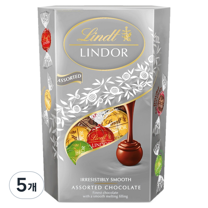 린트 린도볼 어쏘티드 초코볼 실버 16p, 200g, 5개