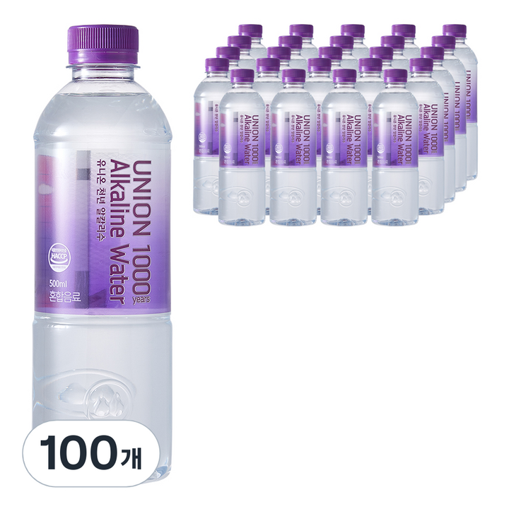 유니온천년알카리수, 500ml, 100개