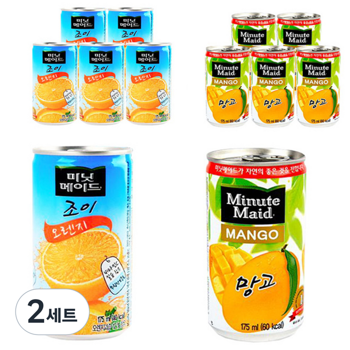 미닛메이드 음료 조이 오렌지 175ml x 6p + 망고 175ml x 6p, 2세트