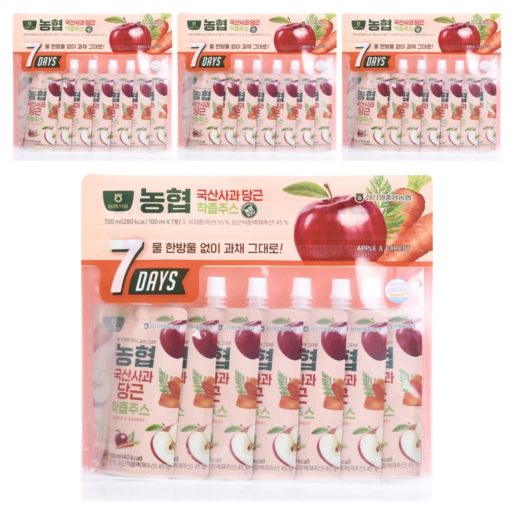 농협 국산 사과 당근 착즙주스, 100ml, 28개