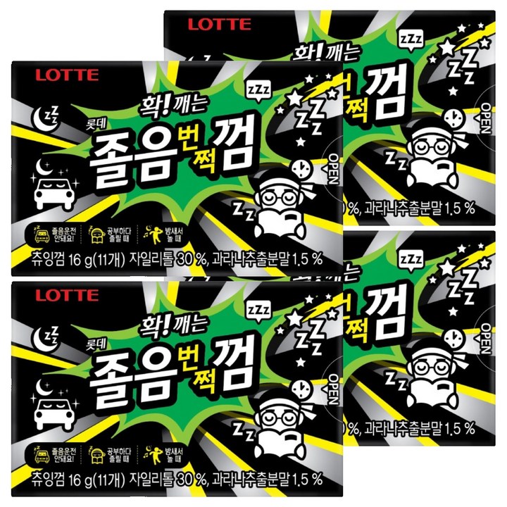 롯데웰푸드 졸음번쩍껌, 16g, 4개