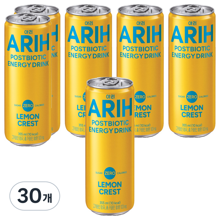 팔도 아리 포스트바이오틱 에너지 드링크 레몬 크레스트, 30개, 355ml