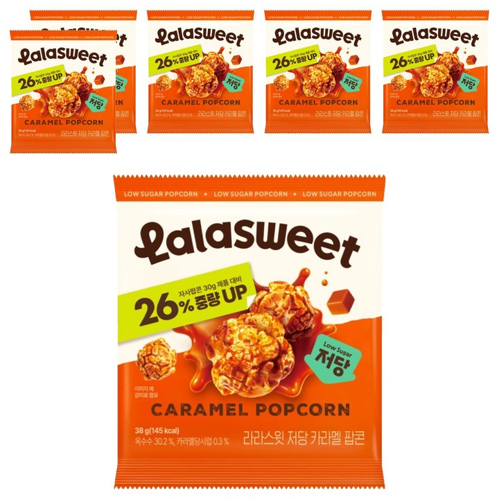 라라스윗 저당 카라멜 팝콘, 6개, 38g