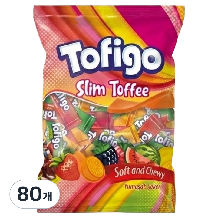 SARVAN 토피고 슬림 소프트 츄잉캔디, 80g, 80개