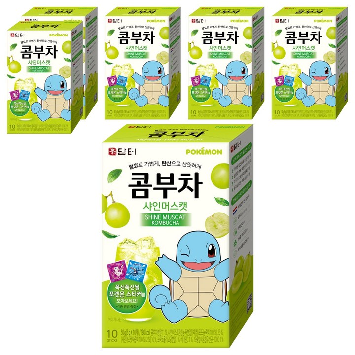 담터 포켓몬 콤부차 샤인머스캣, 5g, 10개입, 6개