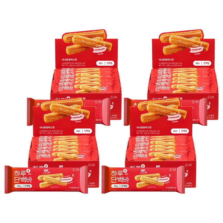 프로틴방앗간 하루단백바 제트 시나몬츄러스맛, 40g, 48개