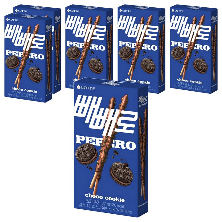 빼빼로 초코쿠키, 37g, 6개