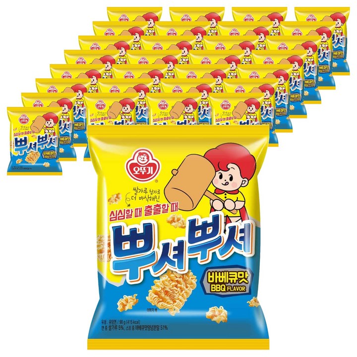 오뚜기 뿌셔뿌셔 바베큐맛, 90g, 30개