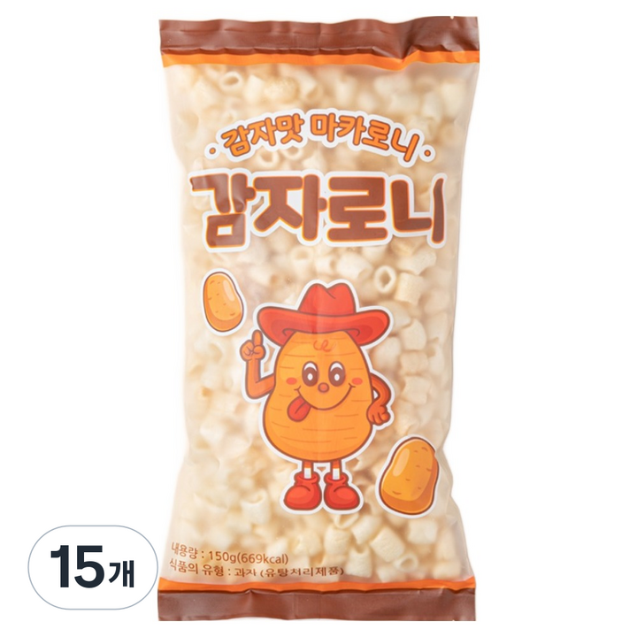 감자맛 마카로니 감자로니 뻥튀기, 150g, 15개