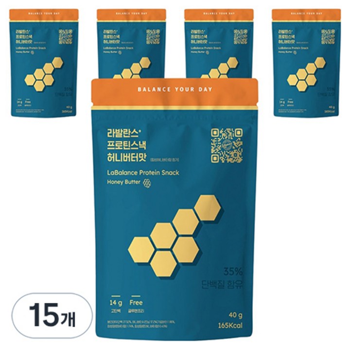 라발란스 프로틴스낵 허니버터맛, 40g, 15개