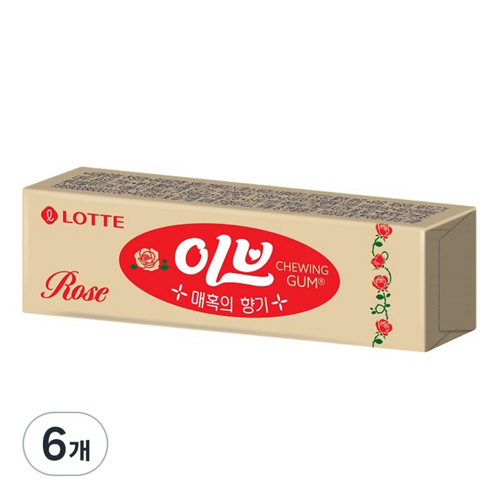 롯데웰푸드 이브 로즈 츄잉껌, 26g, 6개