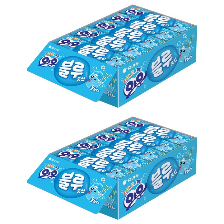 오리온 와우 블루소다 풍선껌, 21g, 30개
