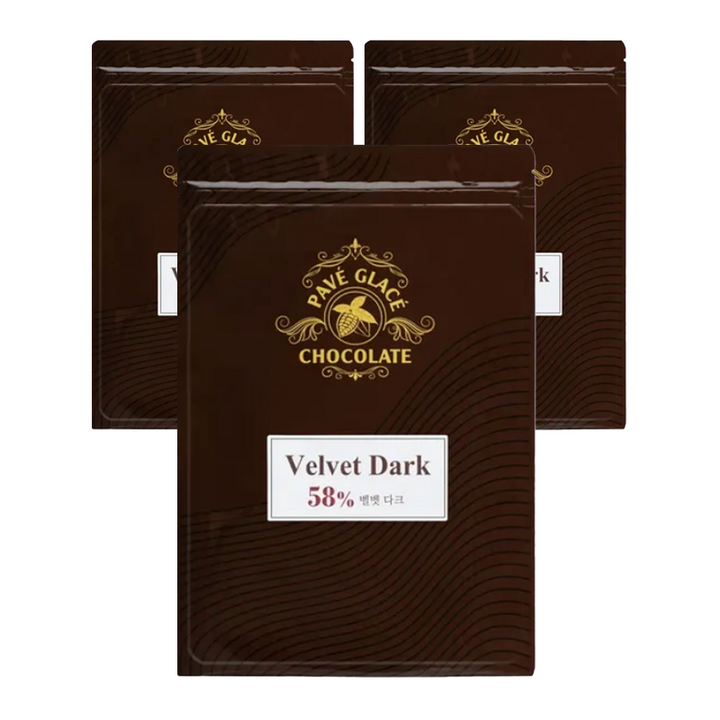 파베글라스 벨벳 다크 58% 커버춰 리얼 초콜릿, 3개, 400g
