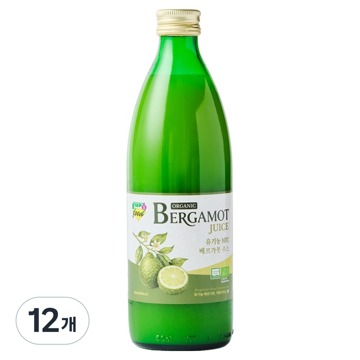 유로푸드 유기농 NFC 베르가못 주스, 12개, 500ml