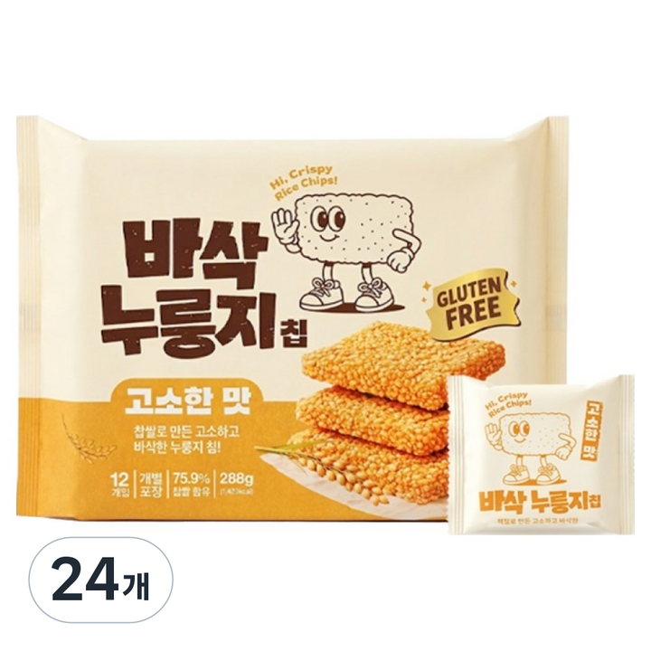 대원리프레쉬 바삭 누룽지칩 고소한맛, 24g, 24개