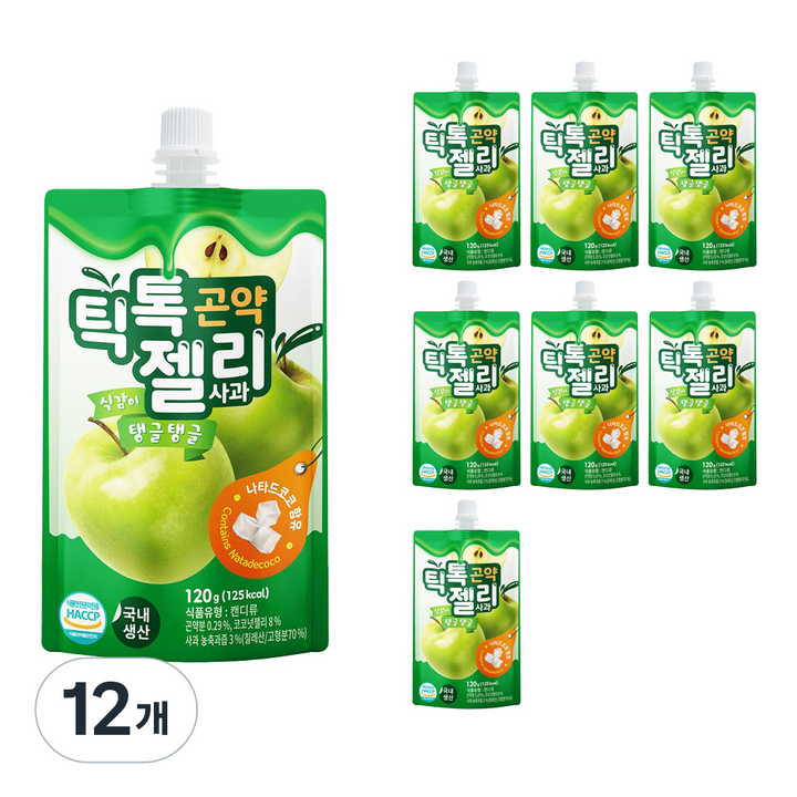 틱톡 곤약젤리 사과 8p, 960g, 12개