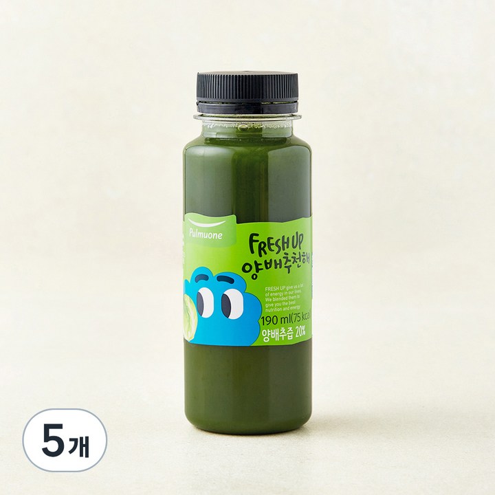 풀무원녹즙 프레시업 양배추천해 주스, 190ml, 5개