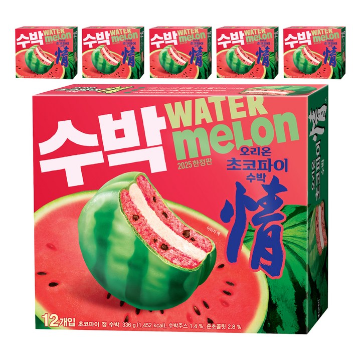 오리온 초코파이 정 수박 12p, 6개, 336g