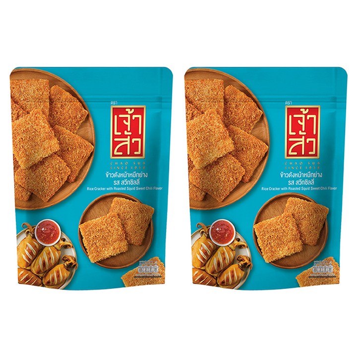차오수아 자스민라이스 크래커 오징어맛, 2개, 80g