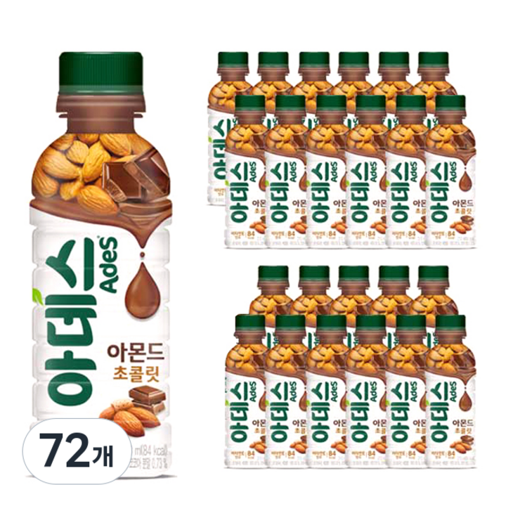 코카콜라 아데스 아몬드 초콜릿 음료, 210ml, 72개