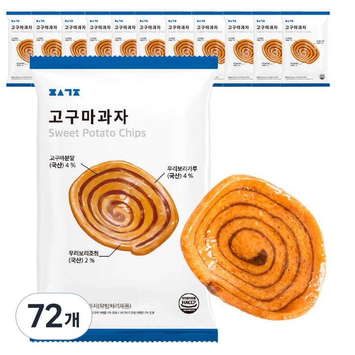 편식공장 고구마과자, 70g, 72개