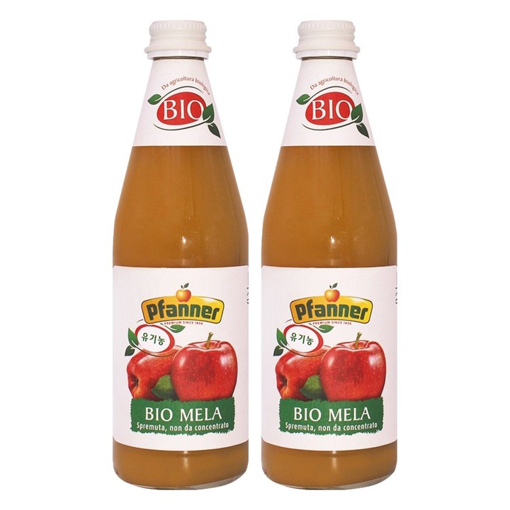 파너 유기농 착즙 사과주스, 500ml, 2개