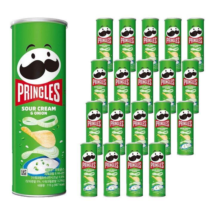 프링글스 사워크림 앤 어니언, 110g, 20개
