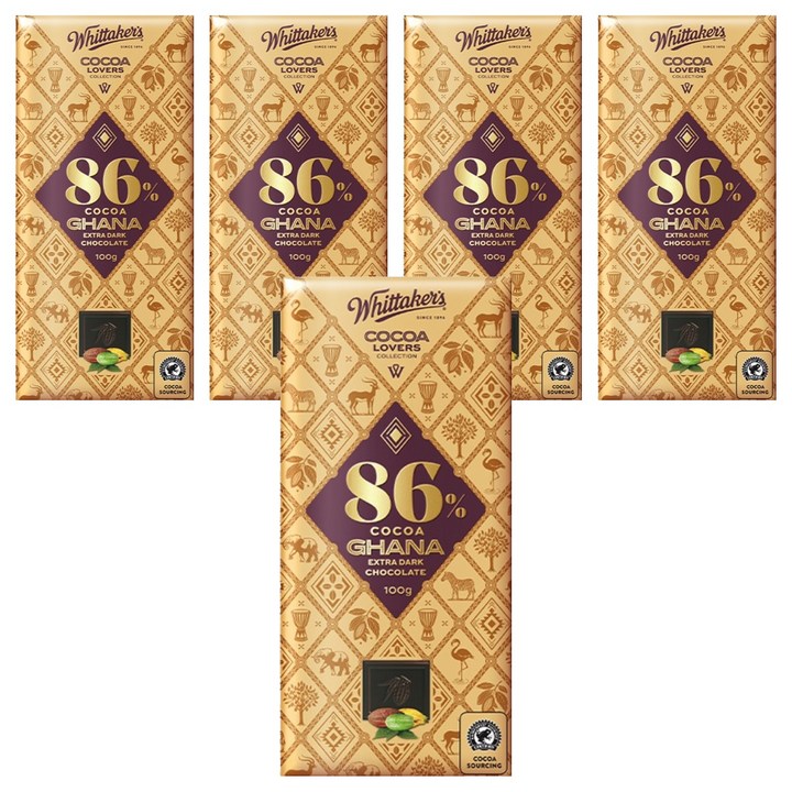 휘태커스 코코아 러버 86% 초콜릿, 100g, 5개