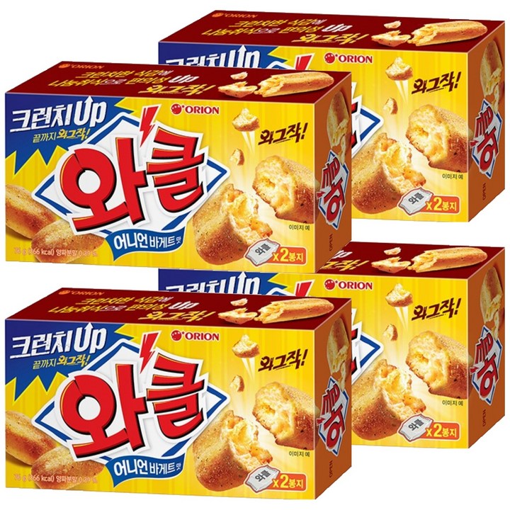 와클 어니언바게트맛, 76g, 4개