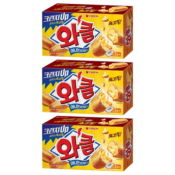 와클 어니언바게트맛, 76g, 3개