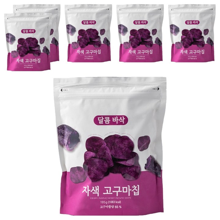 자색 고구마칩, 195g, 6개