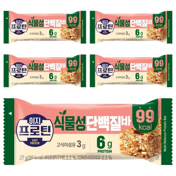 이지프로틴 식물성단백질바, 27g, 5개