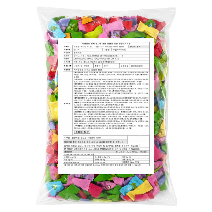 무설탕 비타민C 12가지맛 캔디, 1kg, 1개