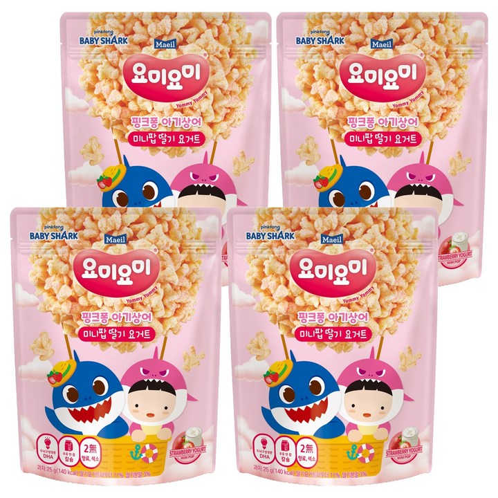 요미요미 미니팝, 딸기요거트, 25g, 4개