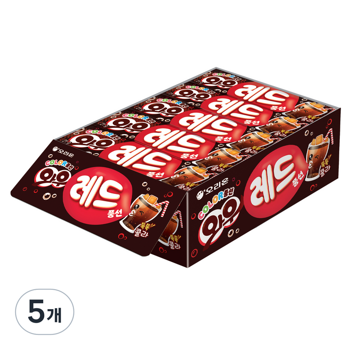 Wow 오리온 레드콜라 풍선껌 15p, 5개, 315g